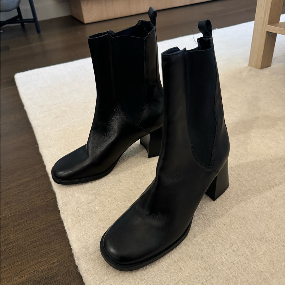 Black heeled boots from Mango- like new